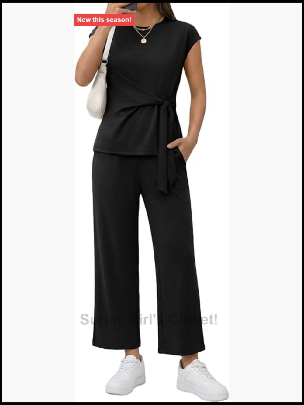Two Piece Sets for Women Cap Sleeve Crop Top Wide Leg Pants Matching Travel